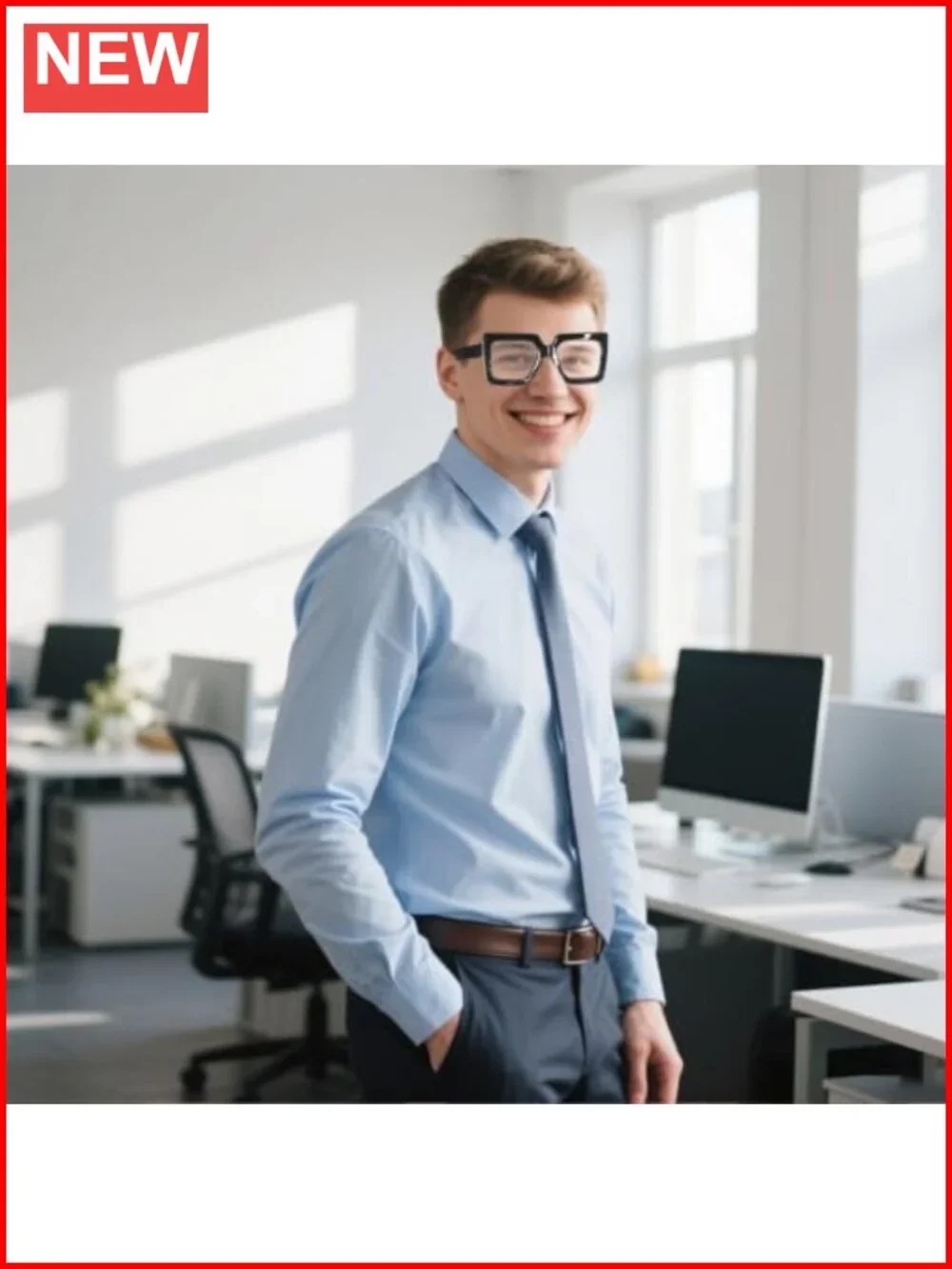 Oversized Square Blue Light Glasses 2-Pack Plastic Frame Computer Eyewear
